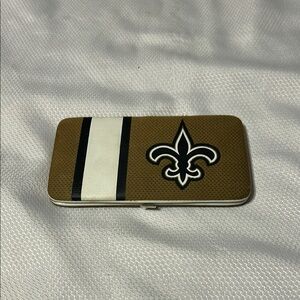 Saints NFL Game Day clutch for tickets,ID,cards and cash.